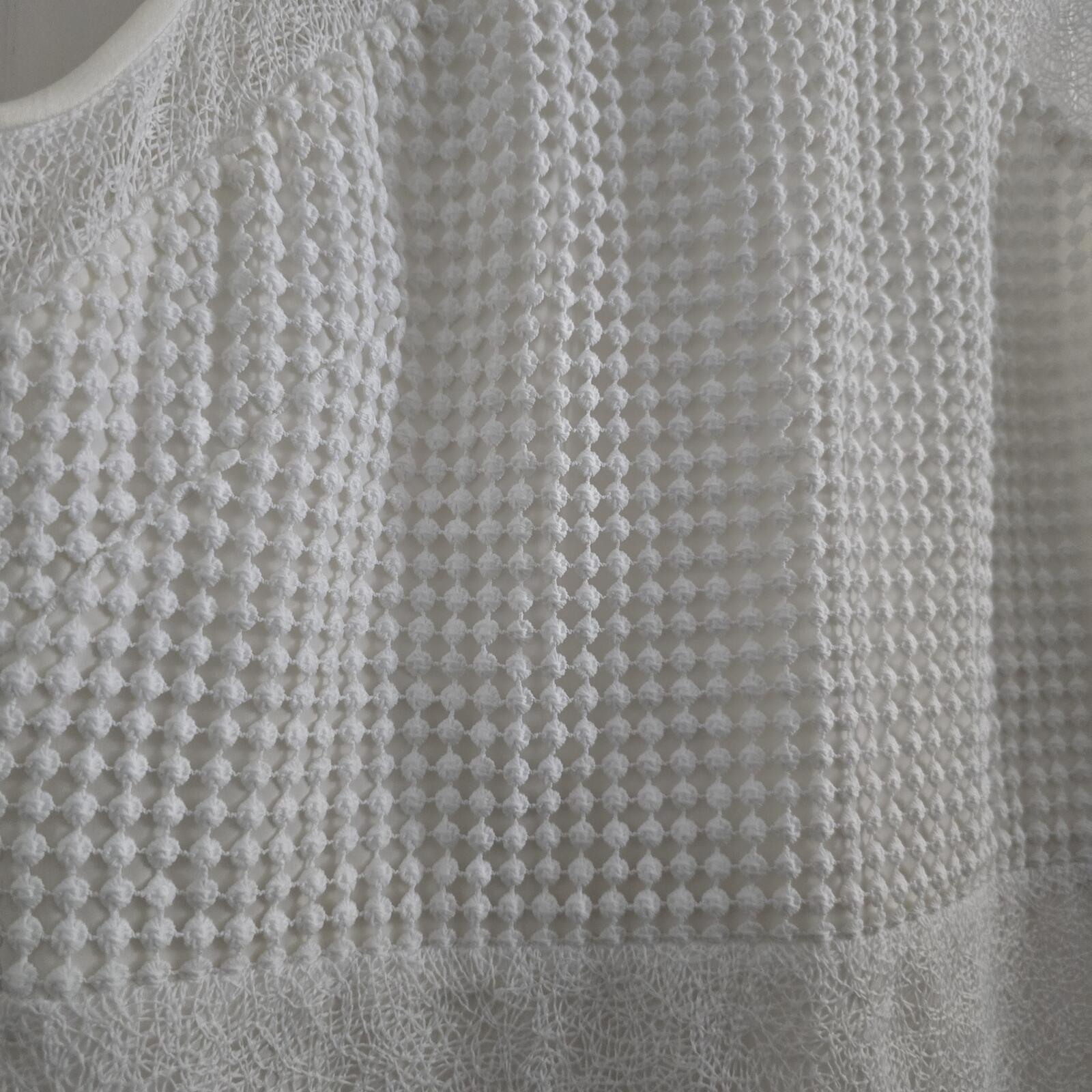 Diane von Furstenberg White Textured Lace Designer Sleeveless Midi Dress, Bridal