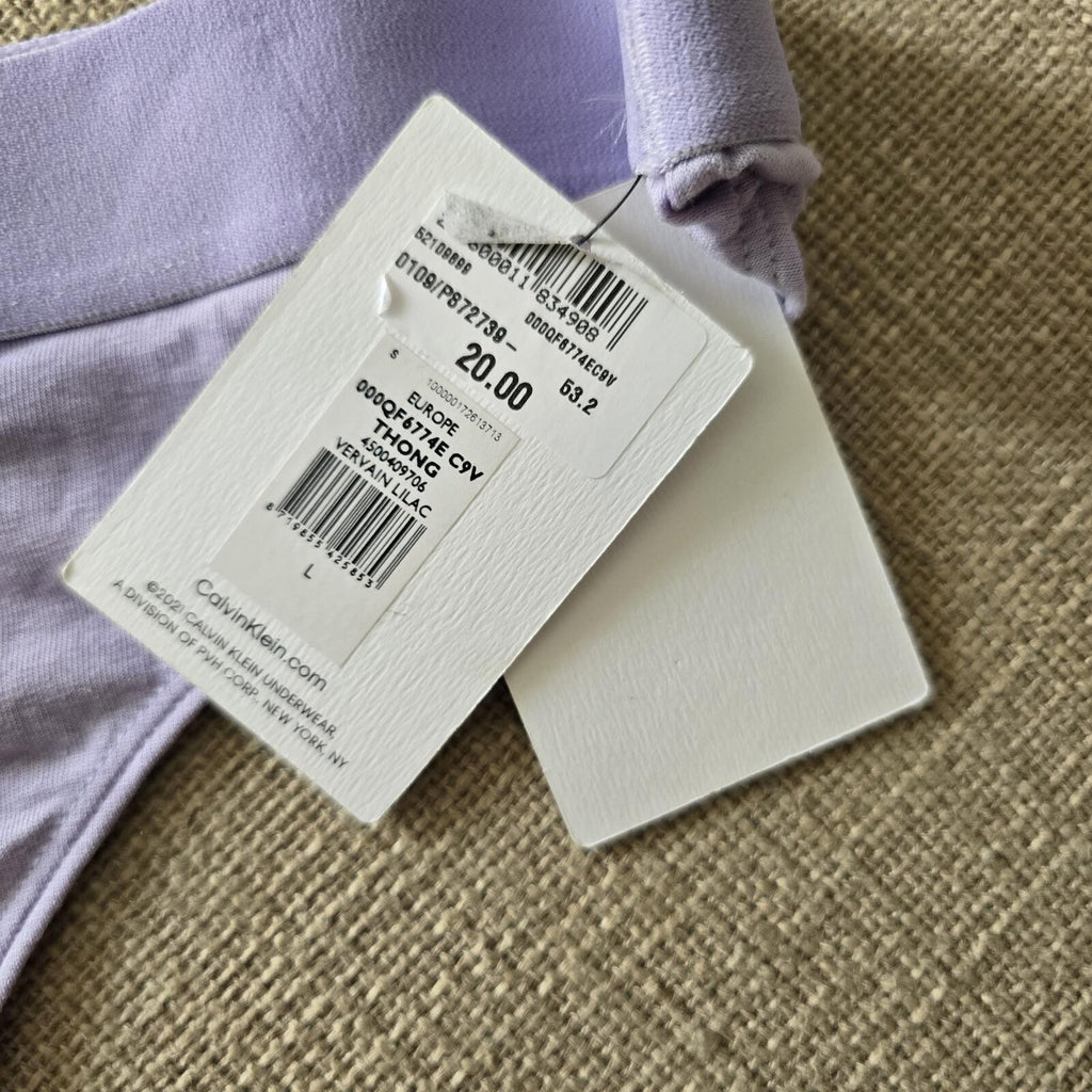 Calvin Klein Reimagined Heritage Thong, Purple, Size L (14/16) RRP £20, BNWT