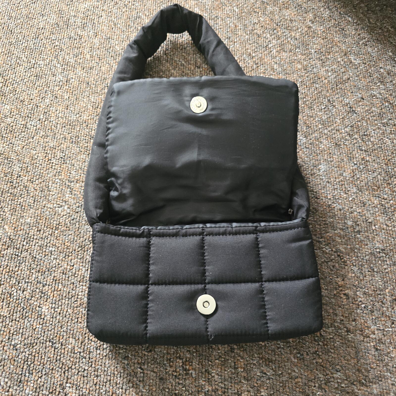 Black Quilted Puffer Small Shoulder Bag