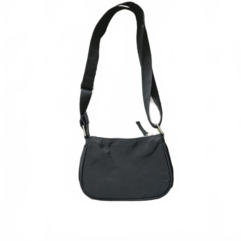 Black Nylon Crossbody Bag with Adjustable Shoulder Strap