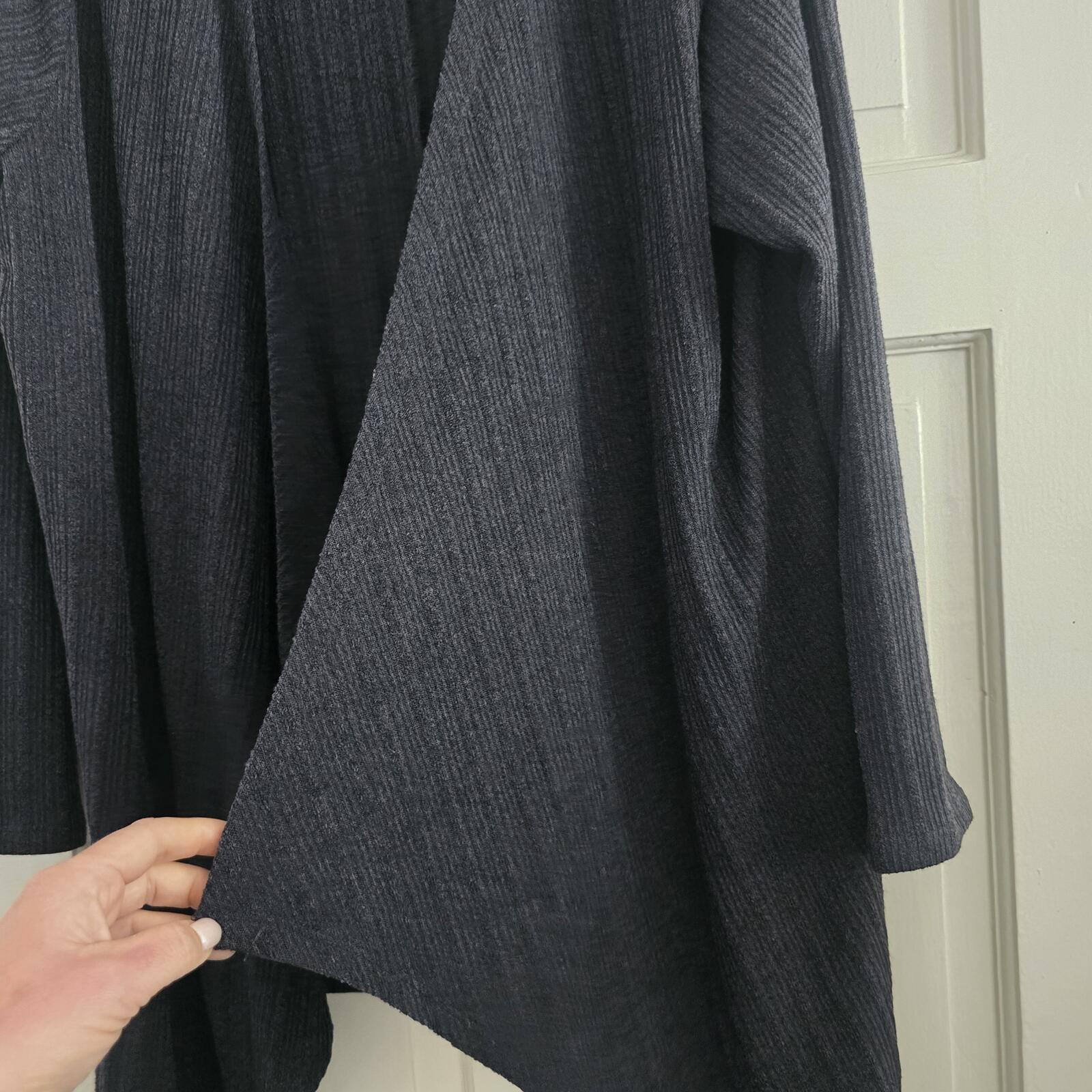 Yours Black Ribbed Open Front Longline Cardigan UK 22-24, plus size, layering