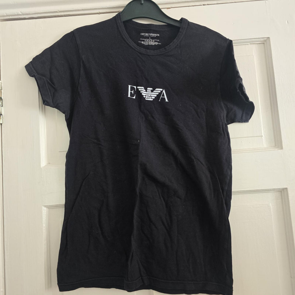 Emporio Armani Underwear Black Logo T-Shirt Size S, Mens Slim Fit