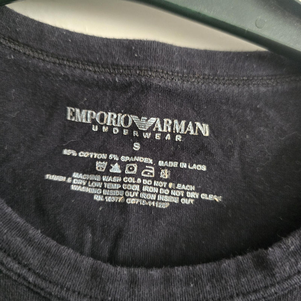 Emporio Armani Underwear Black Logo T-Shirt Size S, Mens Slim Fit