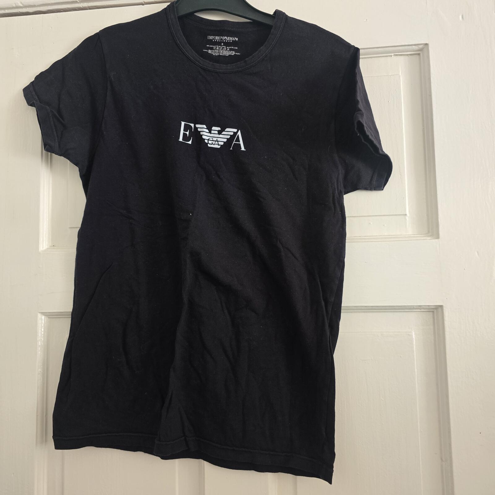 Emporio Armani Underwear Black Logo T-Shirt Size S, Mens Slim Fit