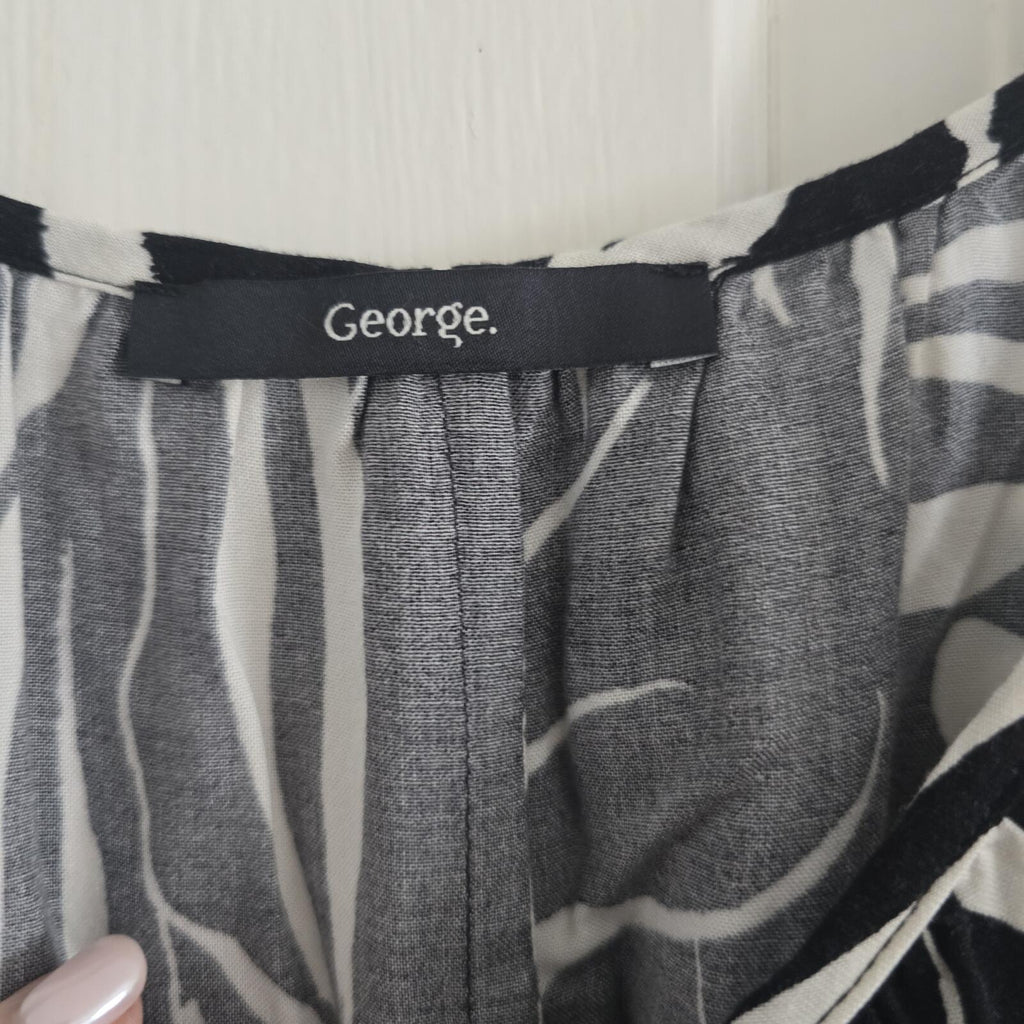 George Black & White Zebra Print Strappy Dress Size 24, summer, lightweight