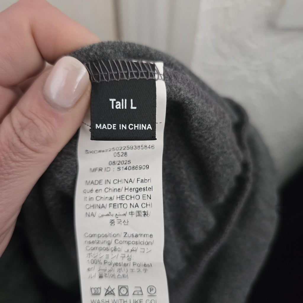 Charcoal Grey Tall L Wide Leg Lounge Trousers, relaxed fit, loungewear, y2k