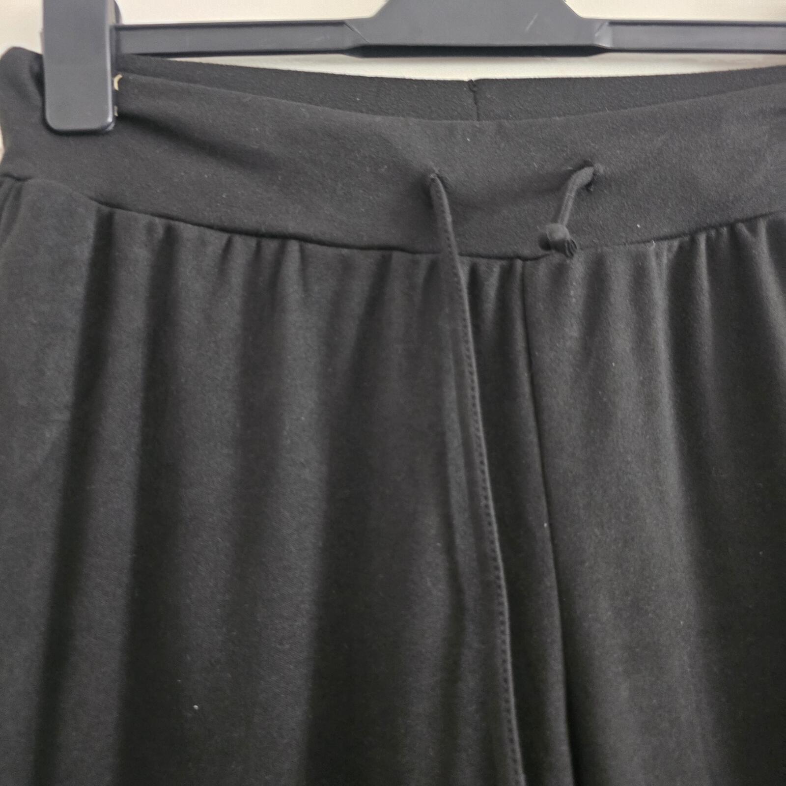 Black Tall L Wide Leg Lounge Trousers, supersoft stretchy drawstring waist
