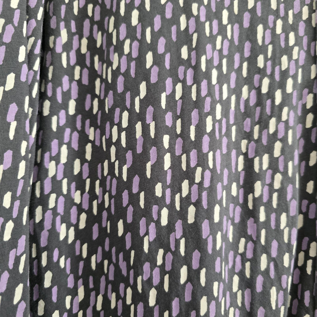 White Stuff Black Purple Patterned Long Sleeve Button Front Shirt Blouse UK 12