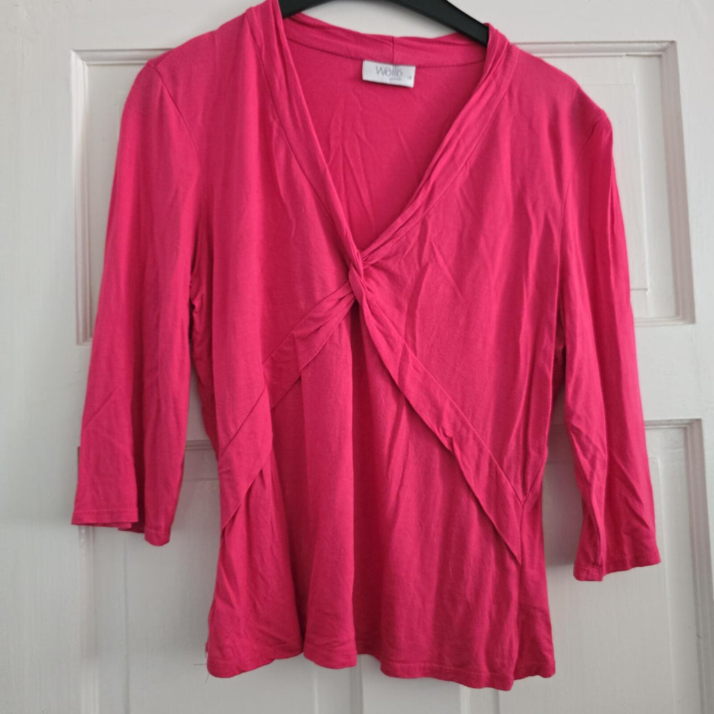 Wallis Petite Hot Pink Wrap Front Top Size 18,