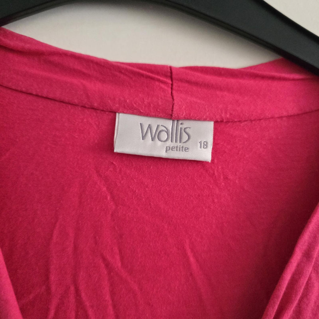 Wallis Petite Hot Pink Wrap Front Top Size 18,