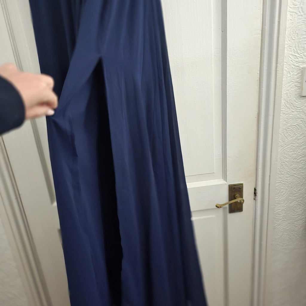 Lulus Navy Heavenly Hues Sleeveless V-Neck Maxi Dress Size XS, side split