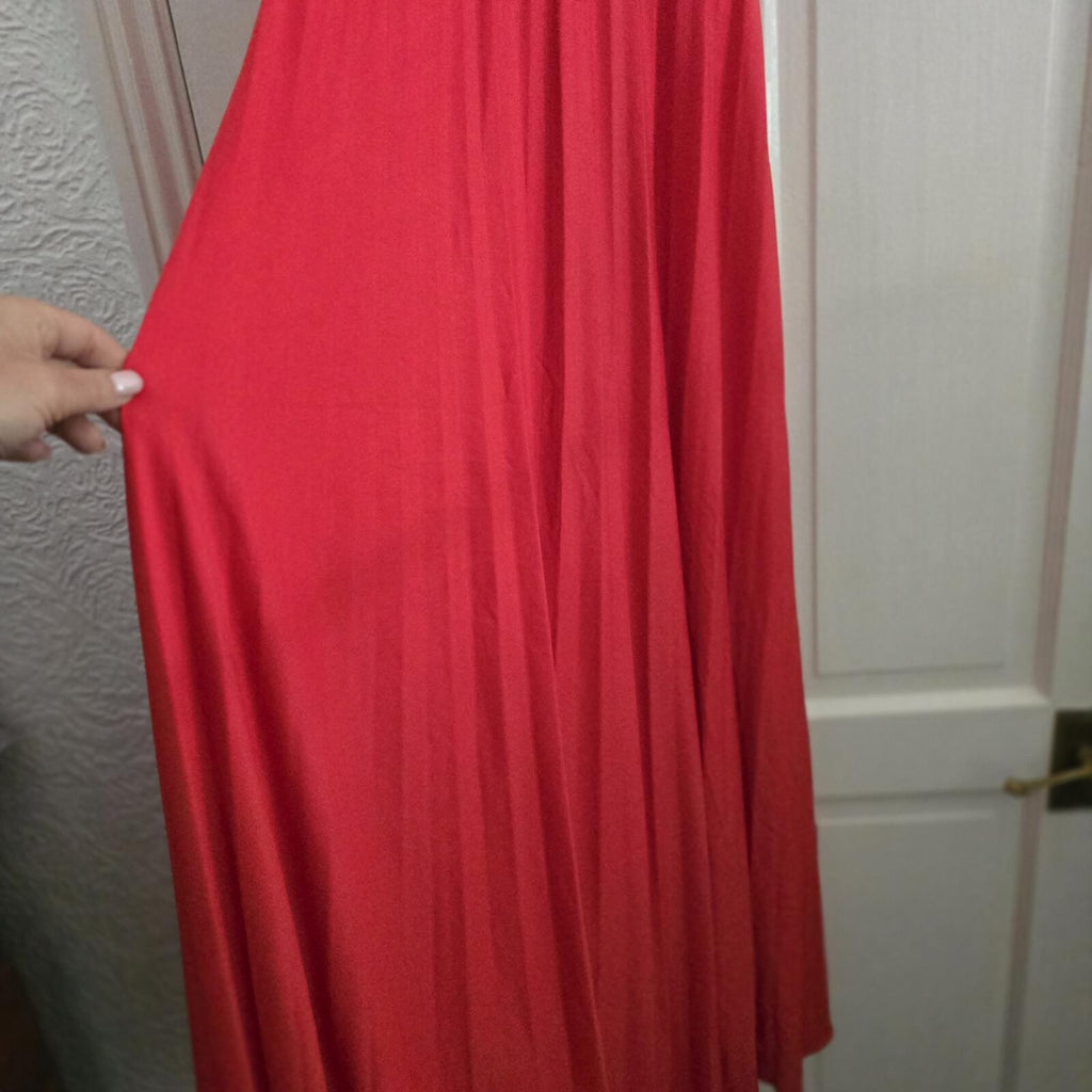 ASOS Red Halter-Neck Maxi Dress, drape, jersey, sleeveless, holiday, summer UK 6