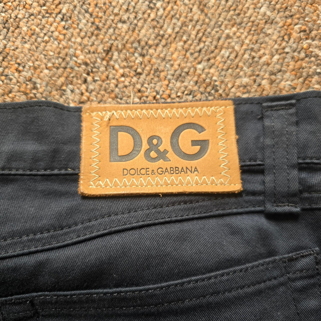 Dolce&Gabbana Washed Black Denim Style Pencil Skirt Size 12/30" vintage designer