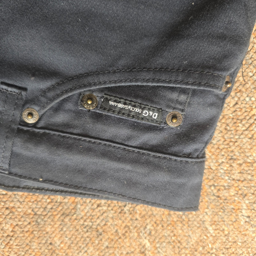 Dolce&Gabbana Washed Black Denim Style Pencil Skirt Size 12/30" vintage designer