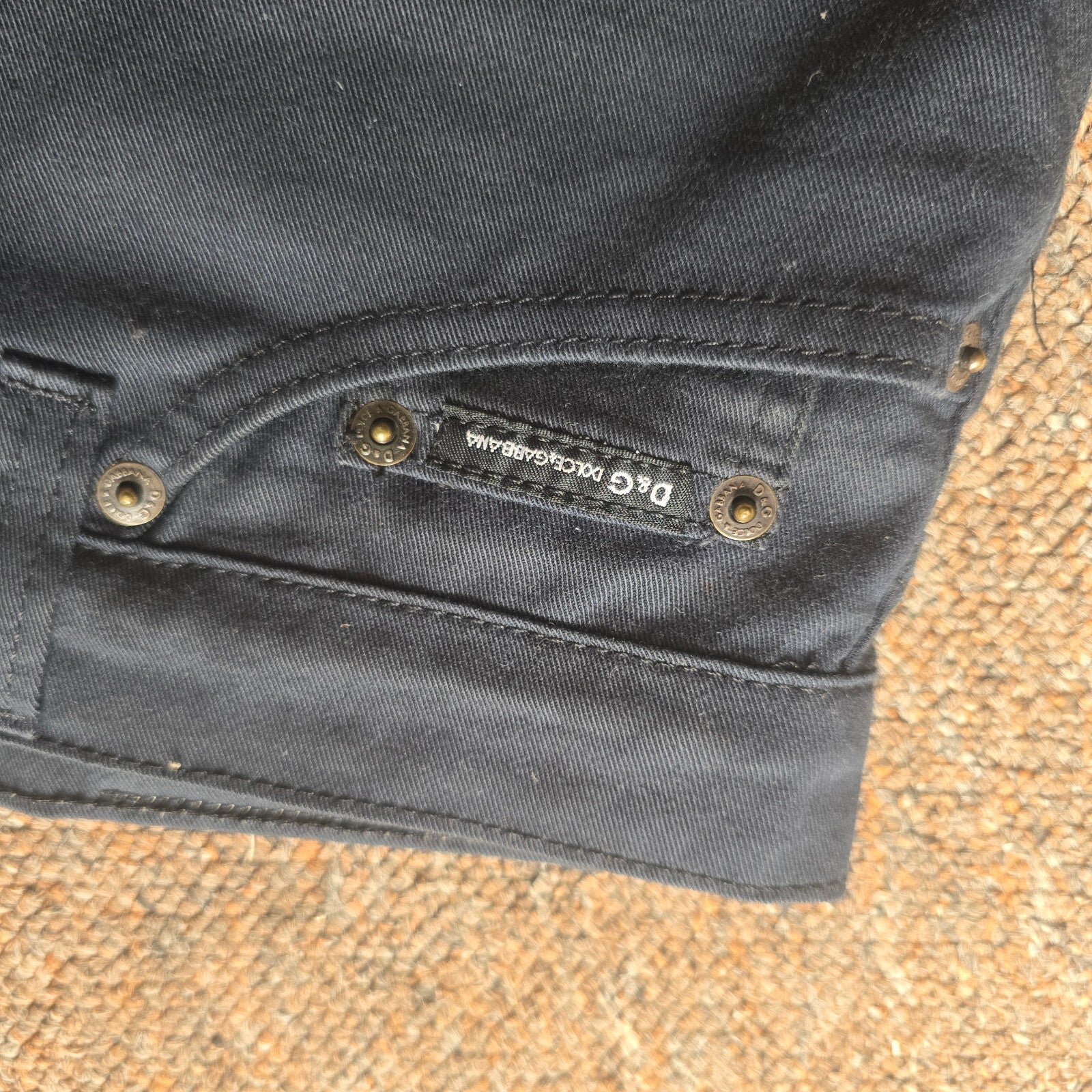 Dolce&Gabbana Washed Black Denim Style Pencil Skirt Size 12/30" vintage designer