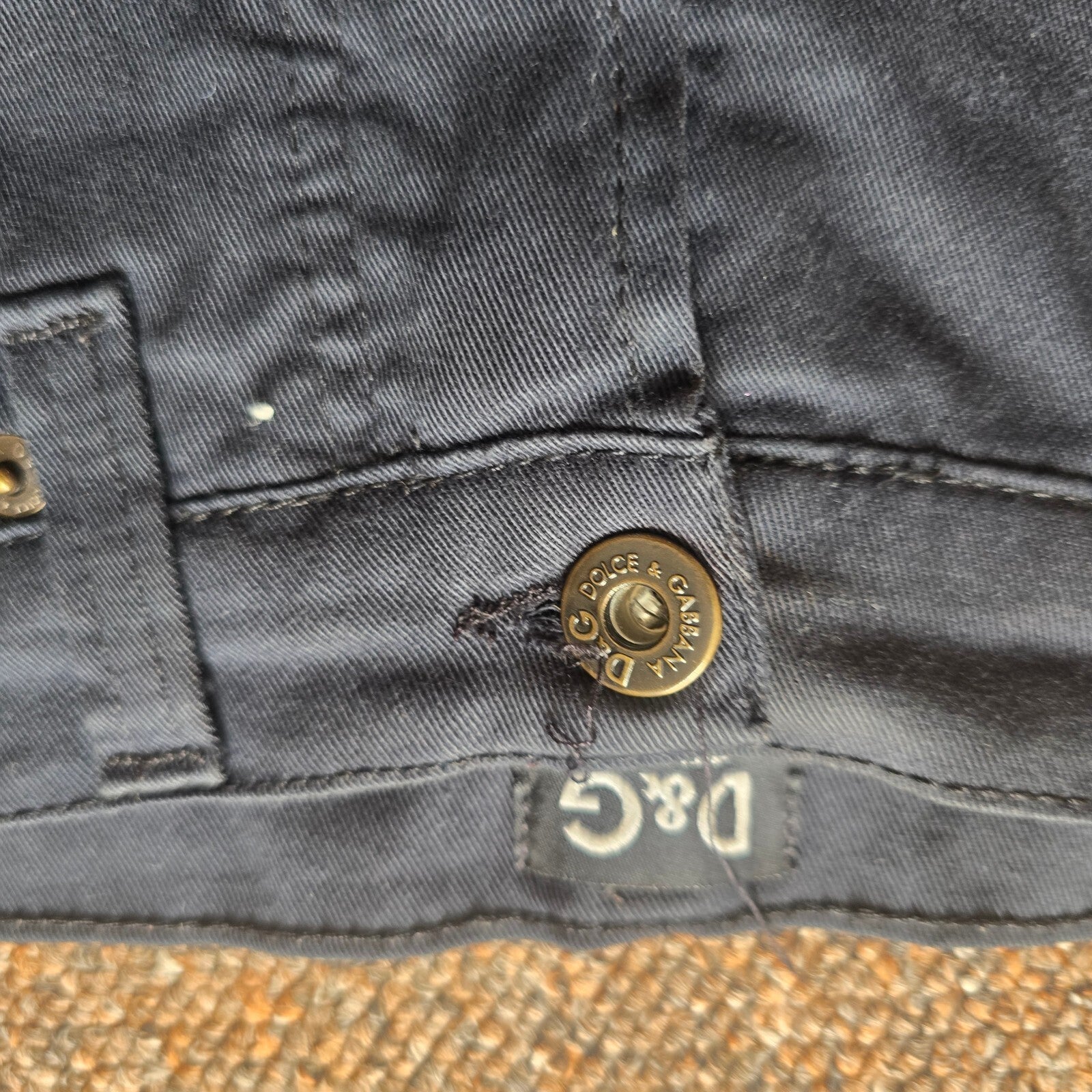 Dolce&Gabbana Washed Black Denim Style Pencil Skirt Size 12/30" vintage designer