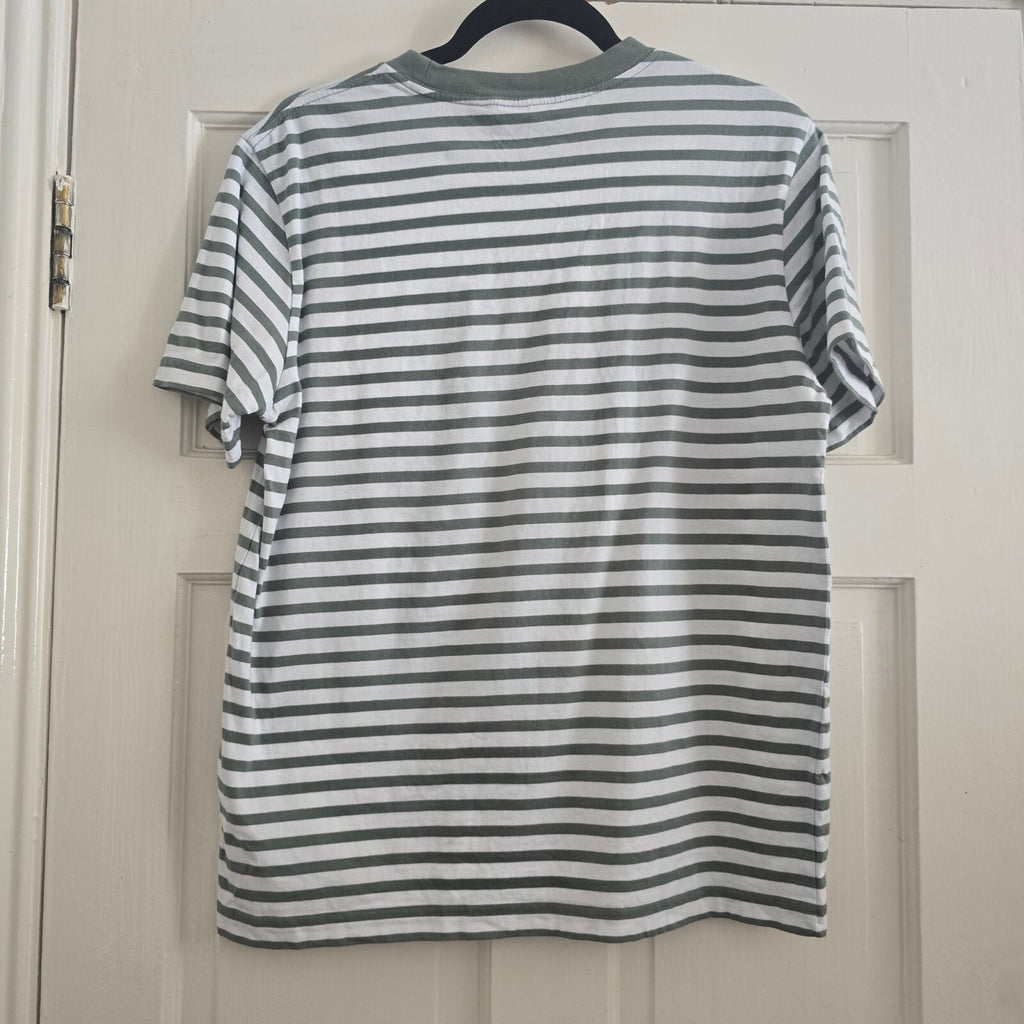 Carhartt Work In Progress S/S Seidler Pocket T-Shirt in Green and White Stripes,