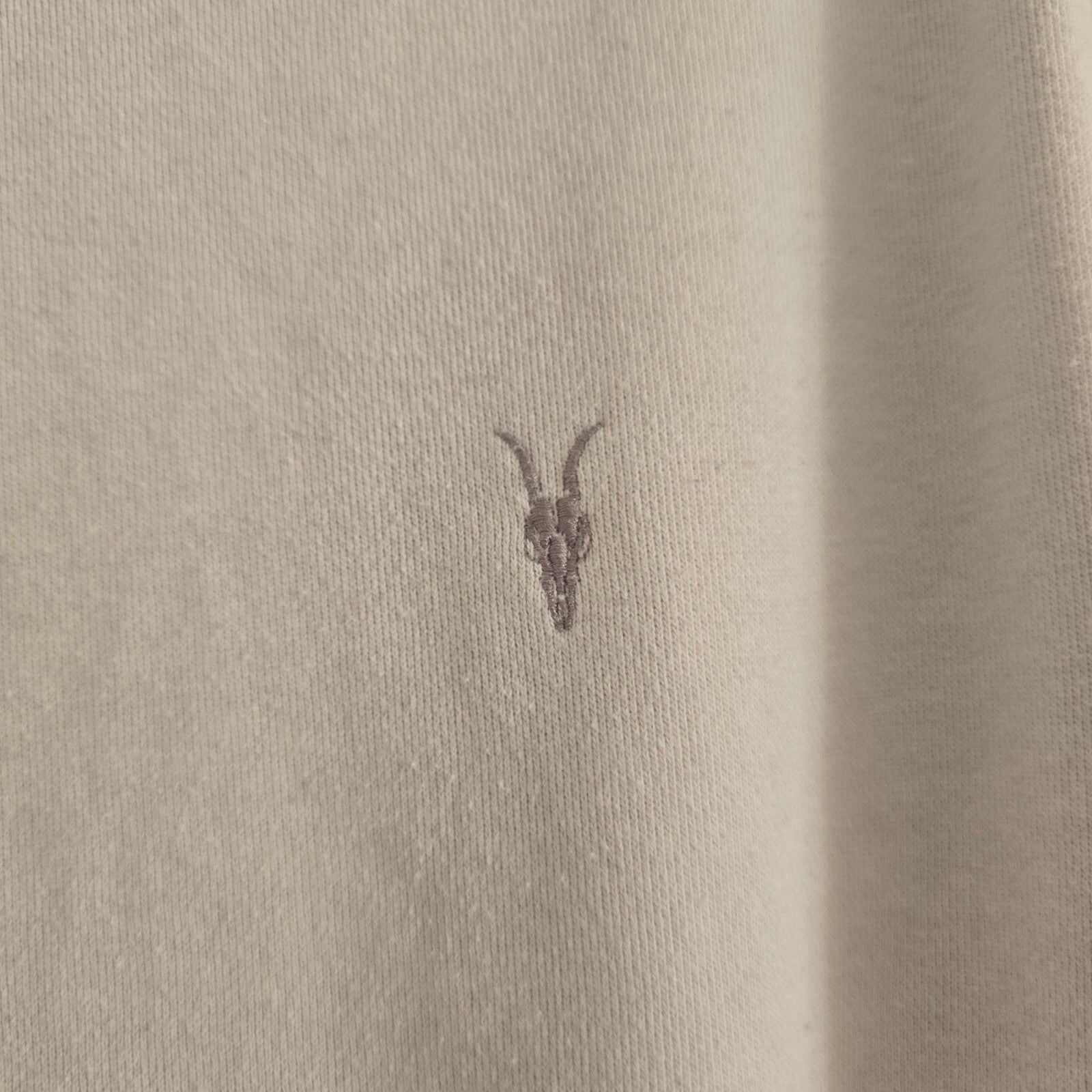 AllSaints Men's Light Grey Melton Hooded Sweatshirt Hoodie Size M