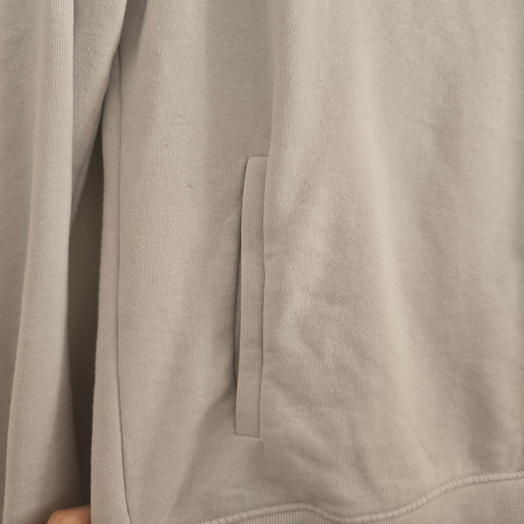 AllSaints Men's Light Grey Melton Hooded Sweatshirt Hoodie Size M