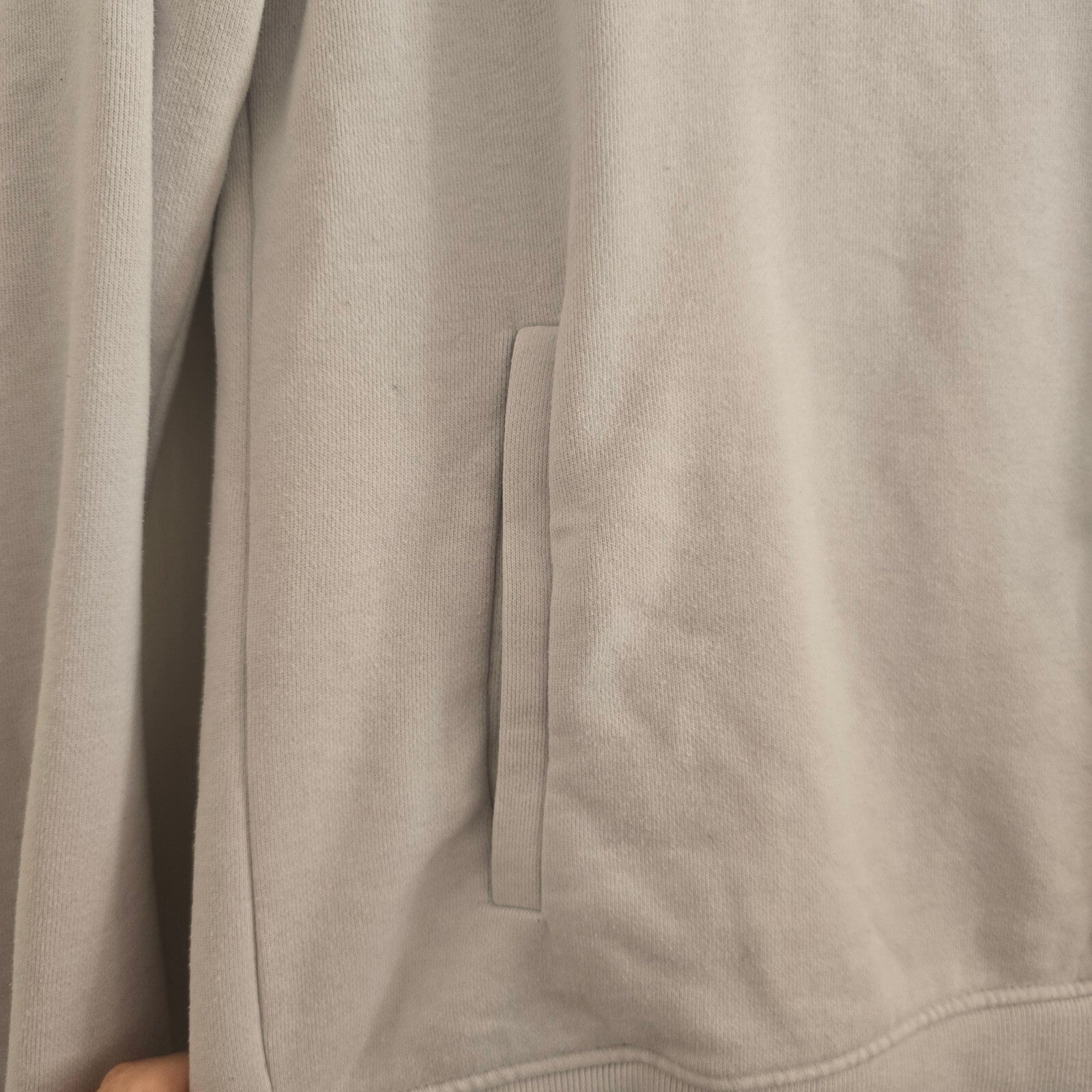AllSaints Men's Light Grey Melton Hooded Sweatshirt Hoodie Size M