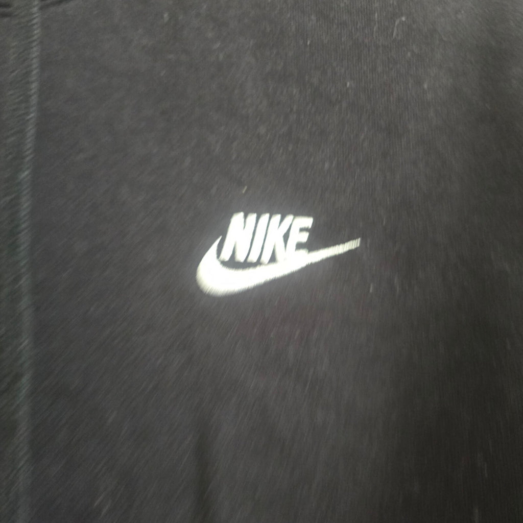 Nike Black Pullover Hoodie with White Logo, Size M, relaxed oversized, unisex
