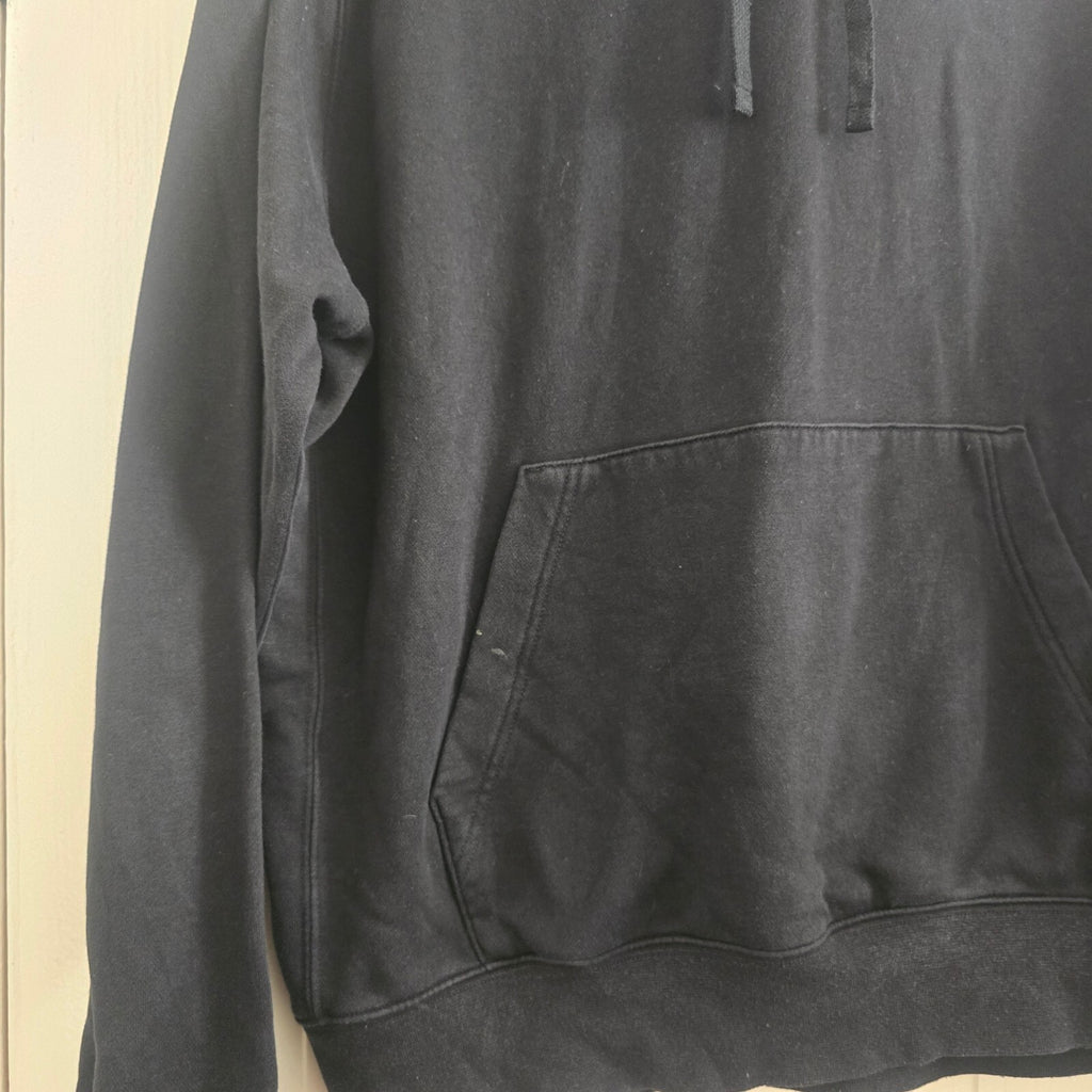 Nike Black Pullover Hoodie with White Logo, Size M, relaxed oversized, unisex