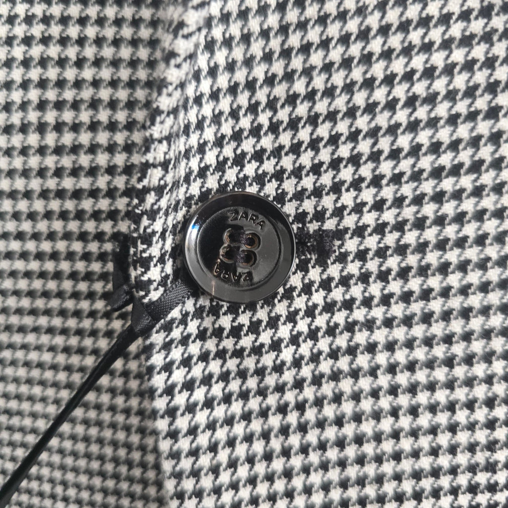 Zara Women's Houndstooth Blazer Jacket Size UK 10? oversized, BNWT, tweed