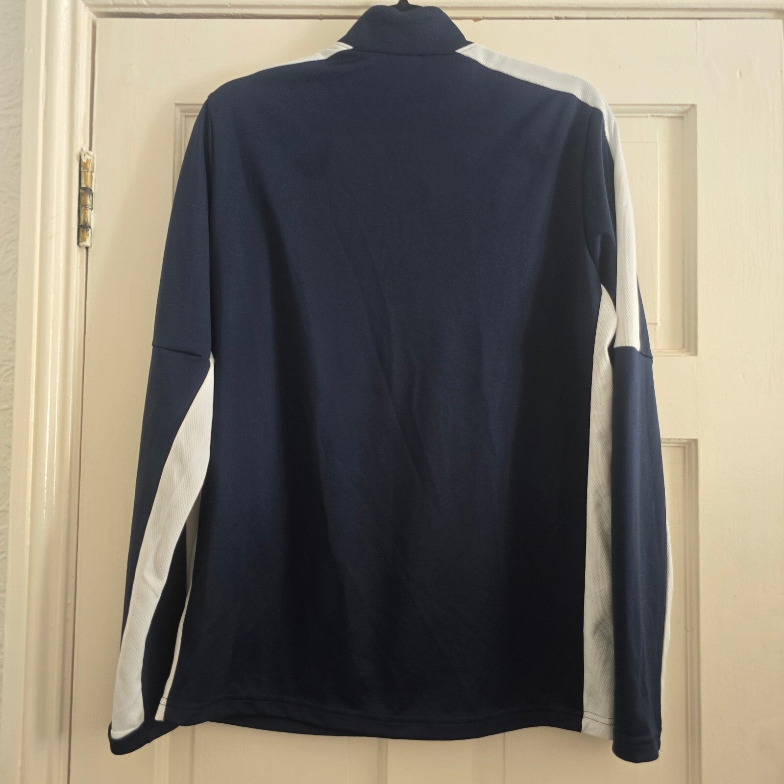 Nike Dri-FIT Navy Blue and White Long Sleeve Sports Top Size M, Mens, Unisex