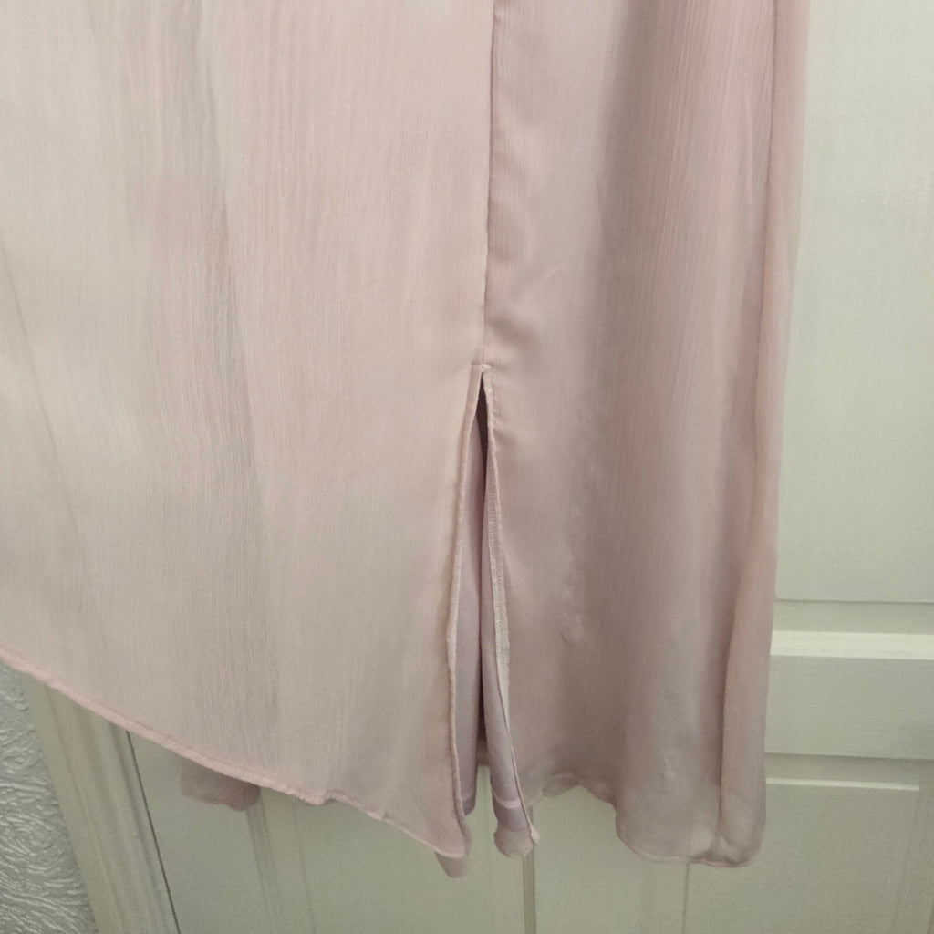 Lipsy London Pink Midi Dress with Knot Detail and Flutter Sleeves Size 12 Years