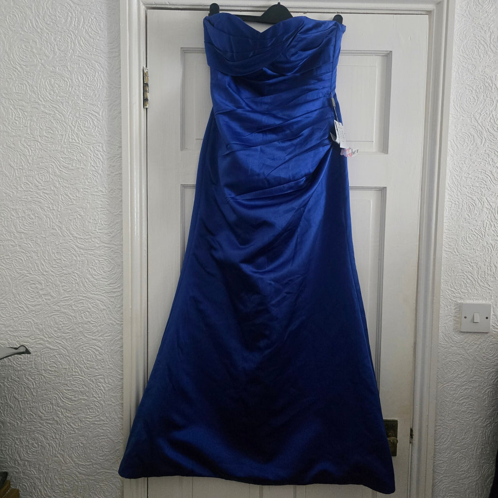 BNWT Royal Blue Strapless Formal Evening Dress UK 12, ballgown