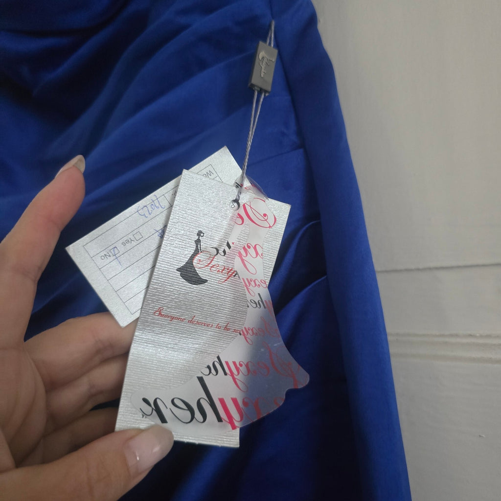 BNWT Royal Blue Strapless Formal Evening Dress UK 12, ballgown