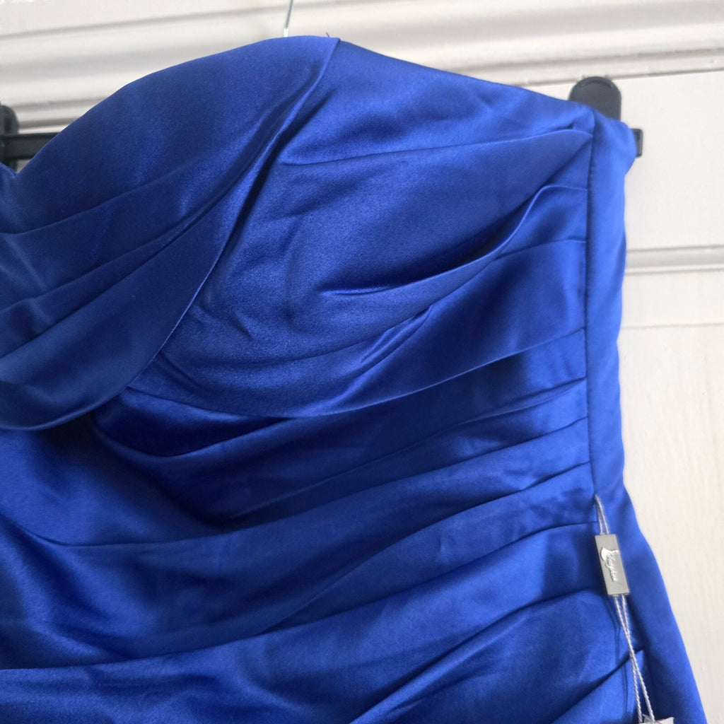 BNWT Royal Blue Strapless Formal Evening Dress UK 12, ballgown
