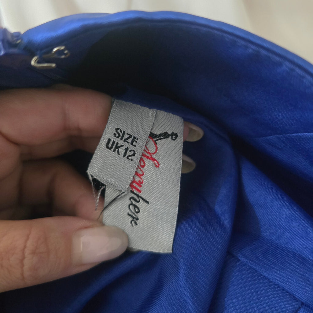BNWT Royal Blue Strapless Formal Evening Dress UK 12, ballgown