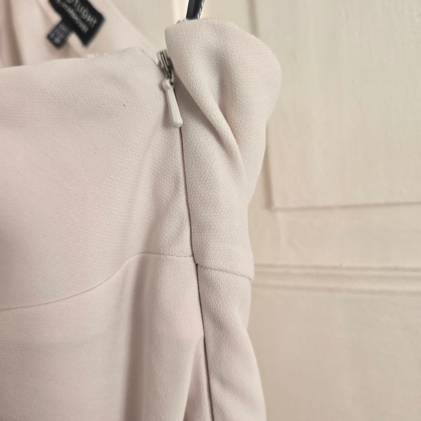 Spotlight by Warehouse One Shoulder Cream Mini Dress UK 12