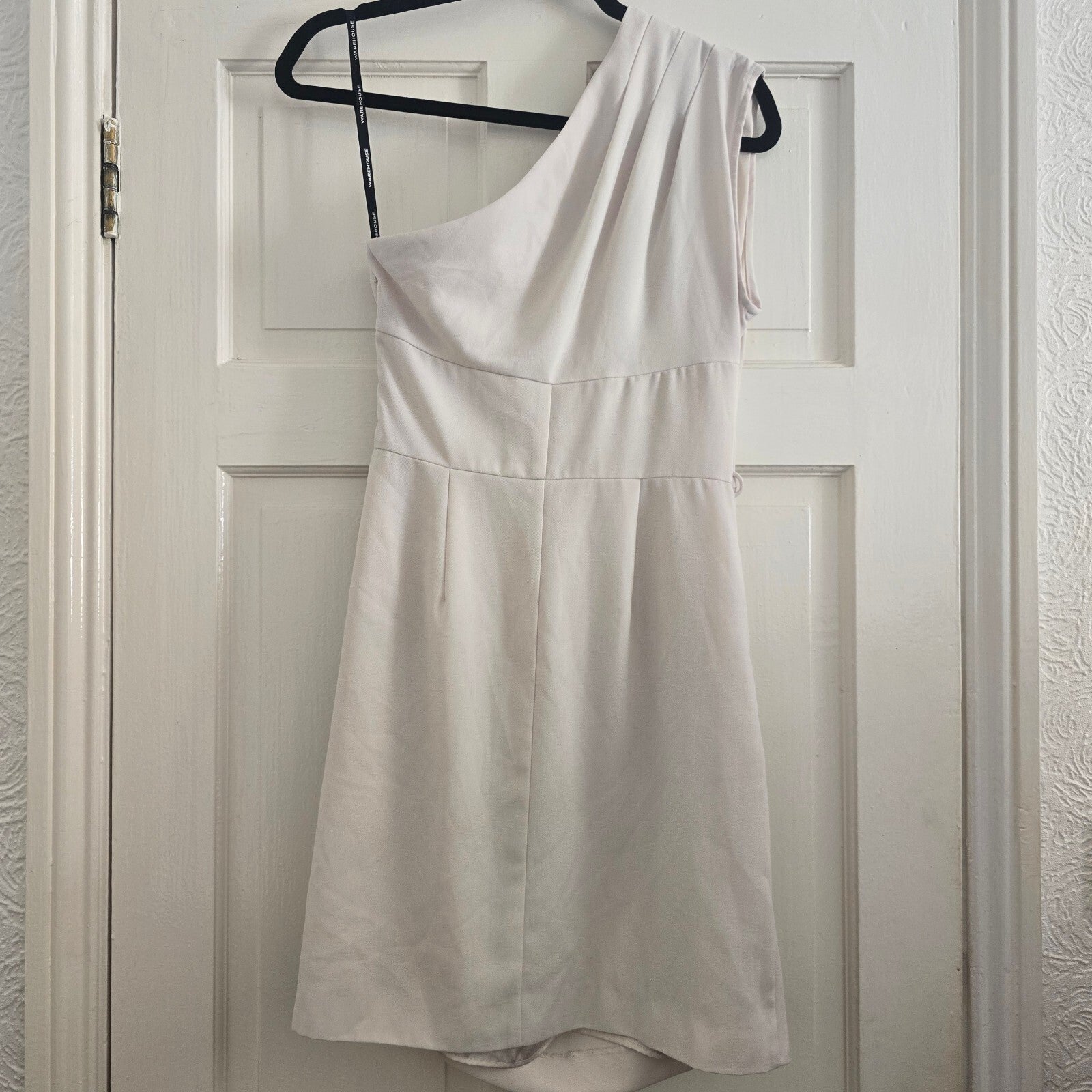 Spotlight by Warehouse One Shoulder Cream Mini Dress UK 12