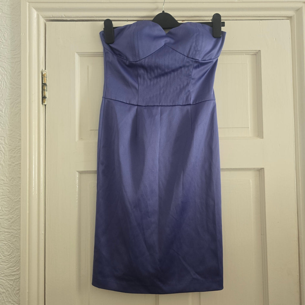 Atmosphere Strapless Purple Satin Midi Dress Size 8/36