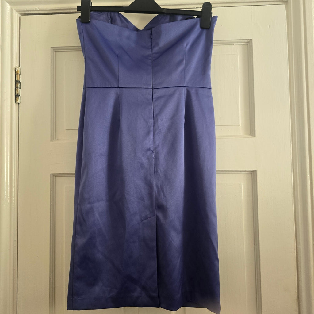 Atmosphere Strapless Purple Satin Midi Dress Size 8/36