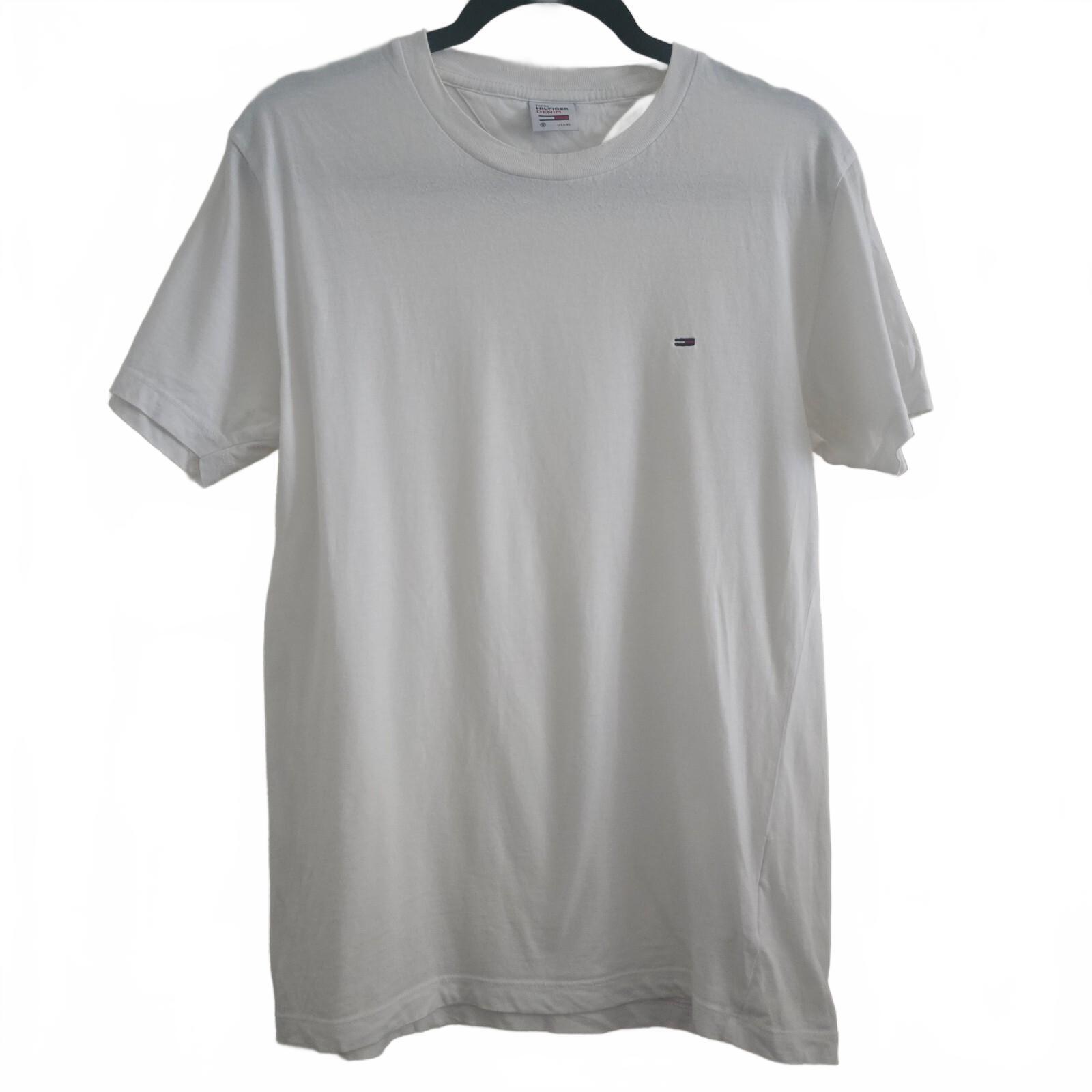 Tommy Hilfiger Mens White Cotton T-Shirt Medium size, short sleeve, designer