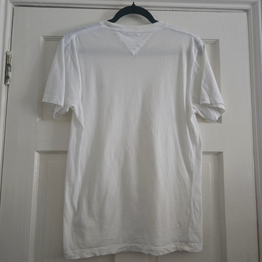 Tommy Hilfiger Mens White Cotton T-Shirt Medium size, short sleeve, designer