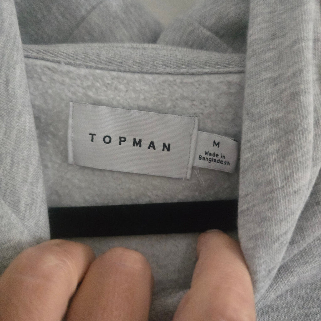 Topman Grey Pullover Hoodie Medium