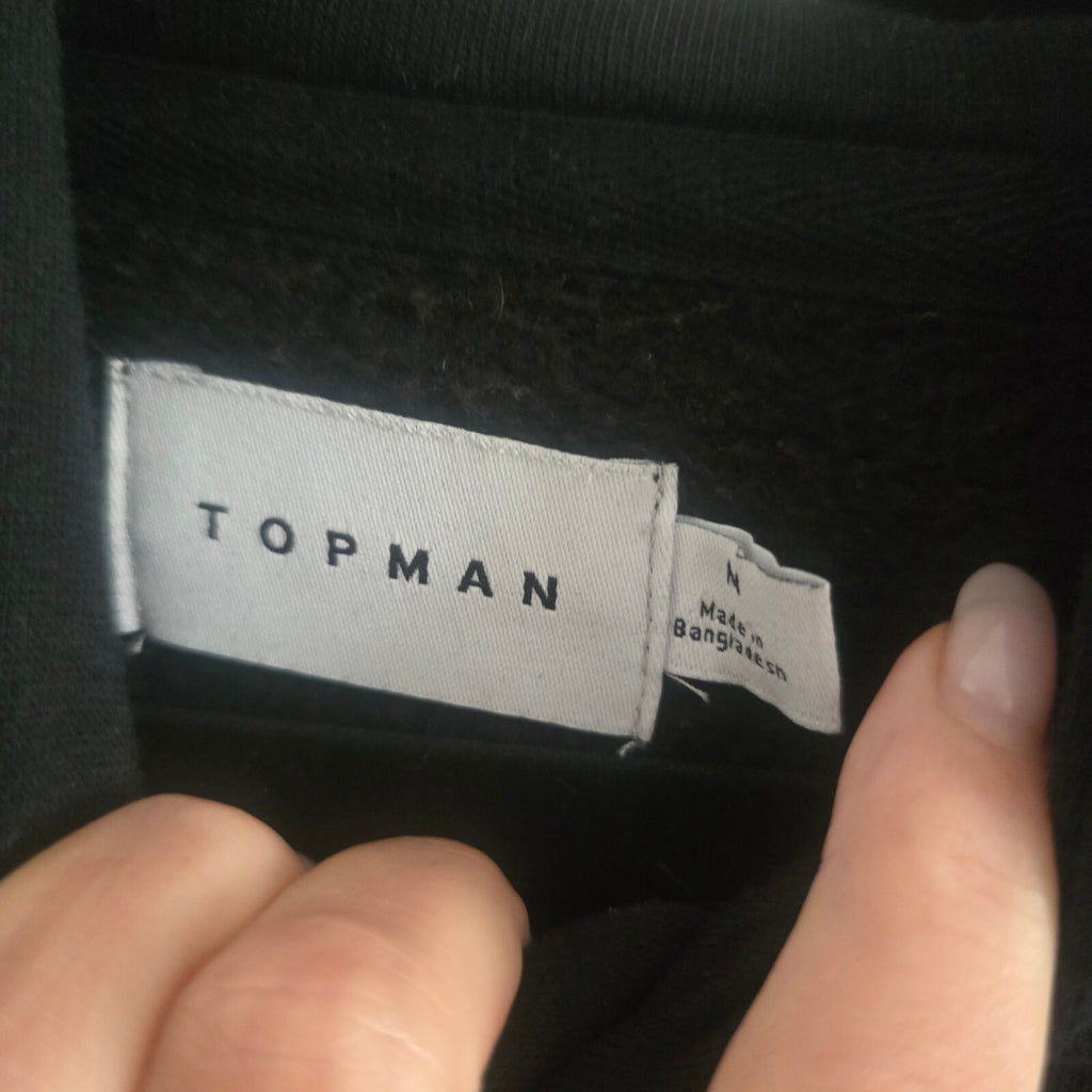 Topman Black Pullover Hoodie Size M