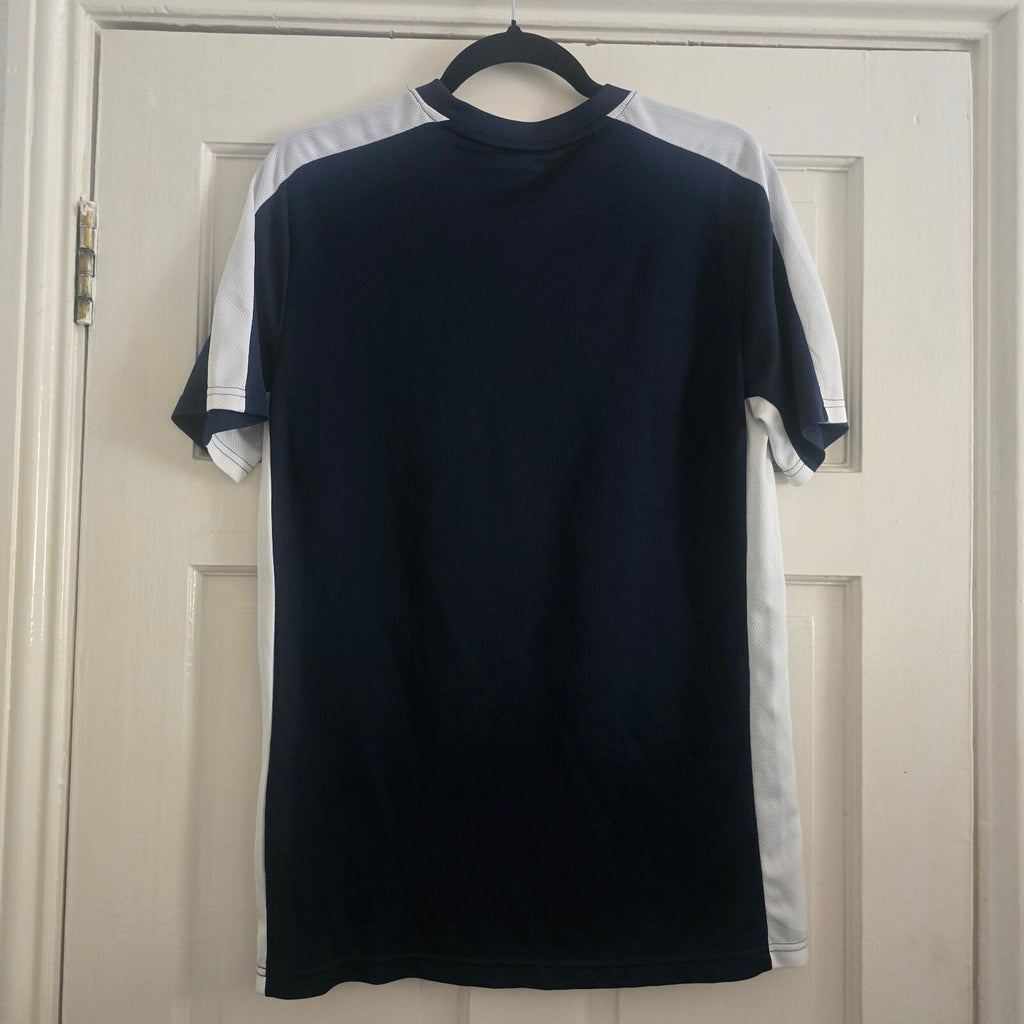 Nike Dri-FIT Slim Fit Navy and White Sports T-Shirt Medium, Sportswear, Gym