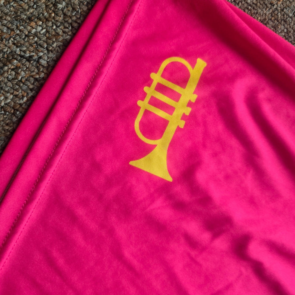 Core37 Pink Athletic Shorts Size 36" with Yellow Trumpet Logo, sportswear, Mens