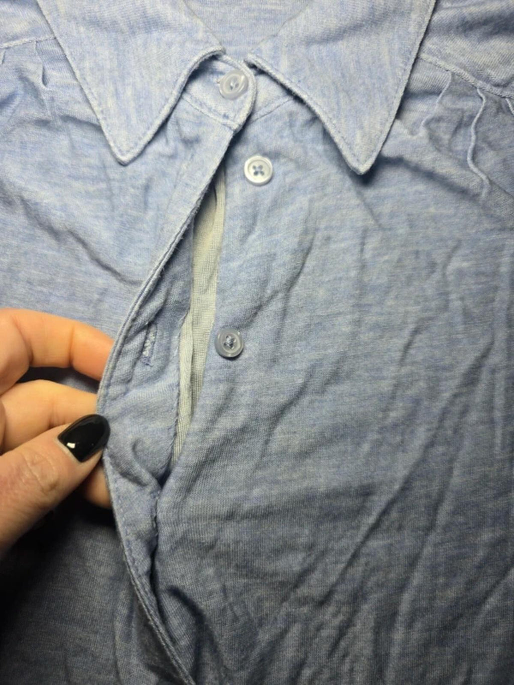 Banana Republic Faux Wrap Jersey Shirt, Light Blue, Size M, Excellent Condition