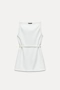 Zara Blogger Favourite White Tie-Waist Tunic Top, size L, sold out