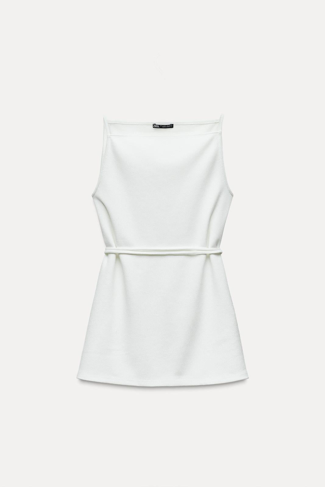 Zara Blogger Favourite White Tie-Waist Tunic Top, size L, sold out