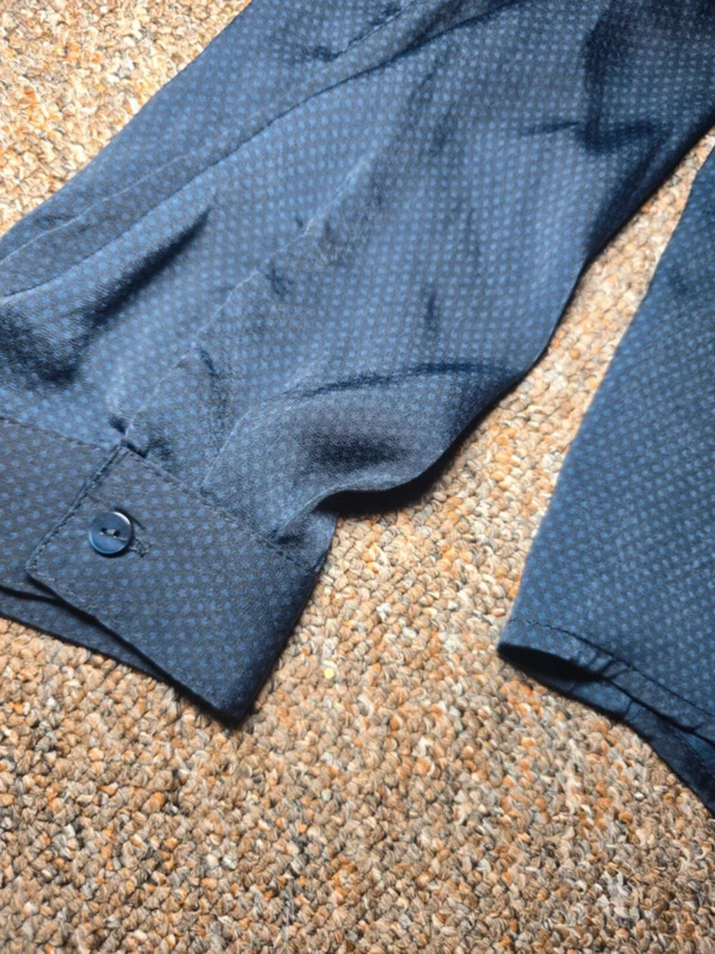 Vila Navy & Teal Spot V-Neck Blouse, Style 'Vimelli', Long Sleeve, 14/16