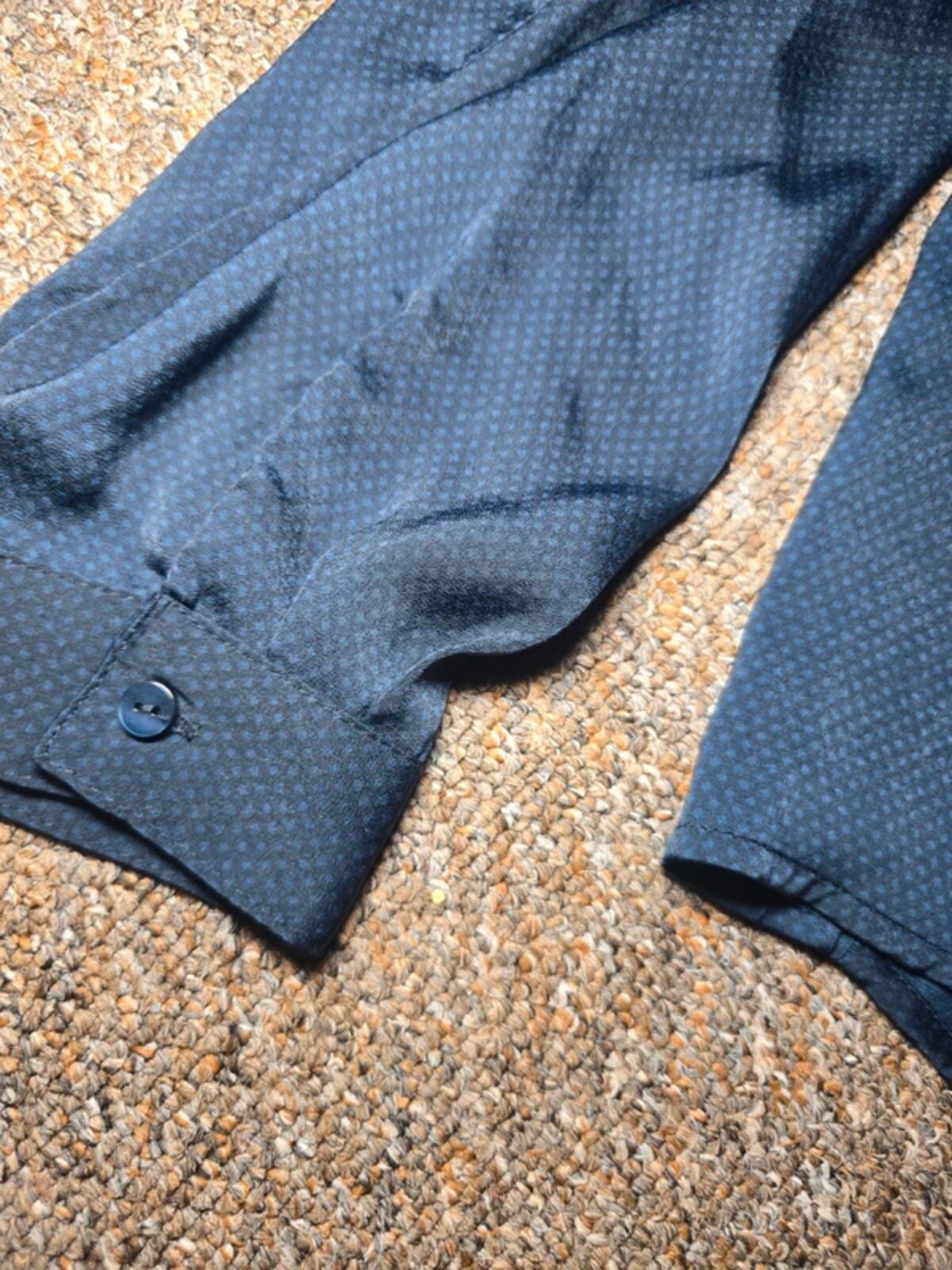 Vila Navy & Teal Spot V-Neck Blouse, Style 'Vimelli', Long Sleeve, 14/16