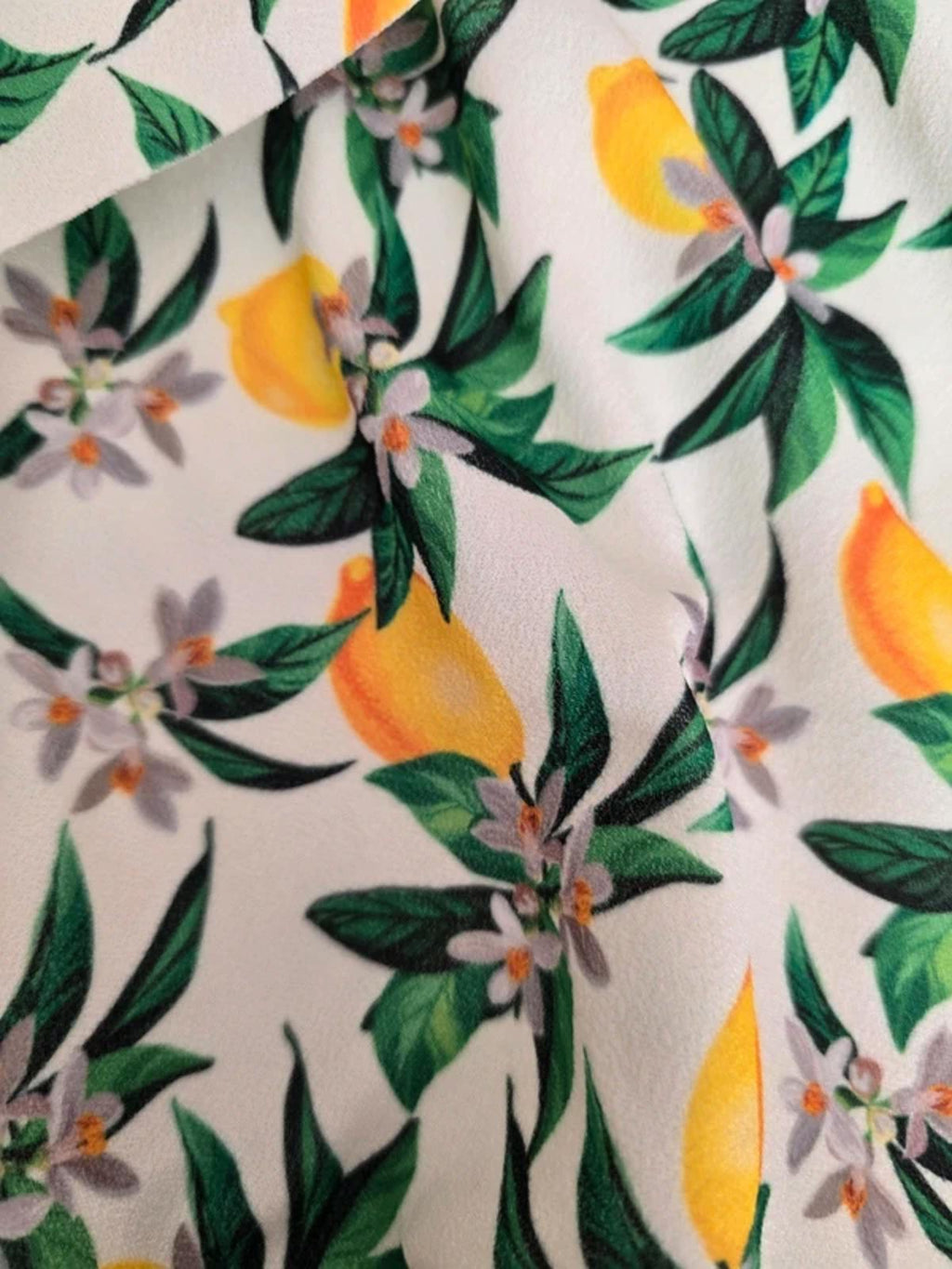 Lasula boutique lemon print mini dress, wrap style, ruffle detail, BNWT size 6