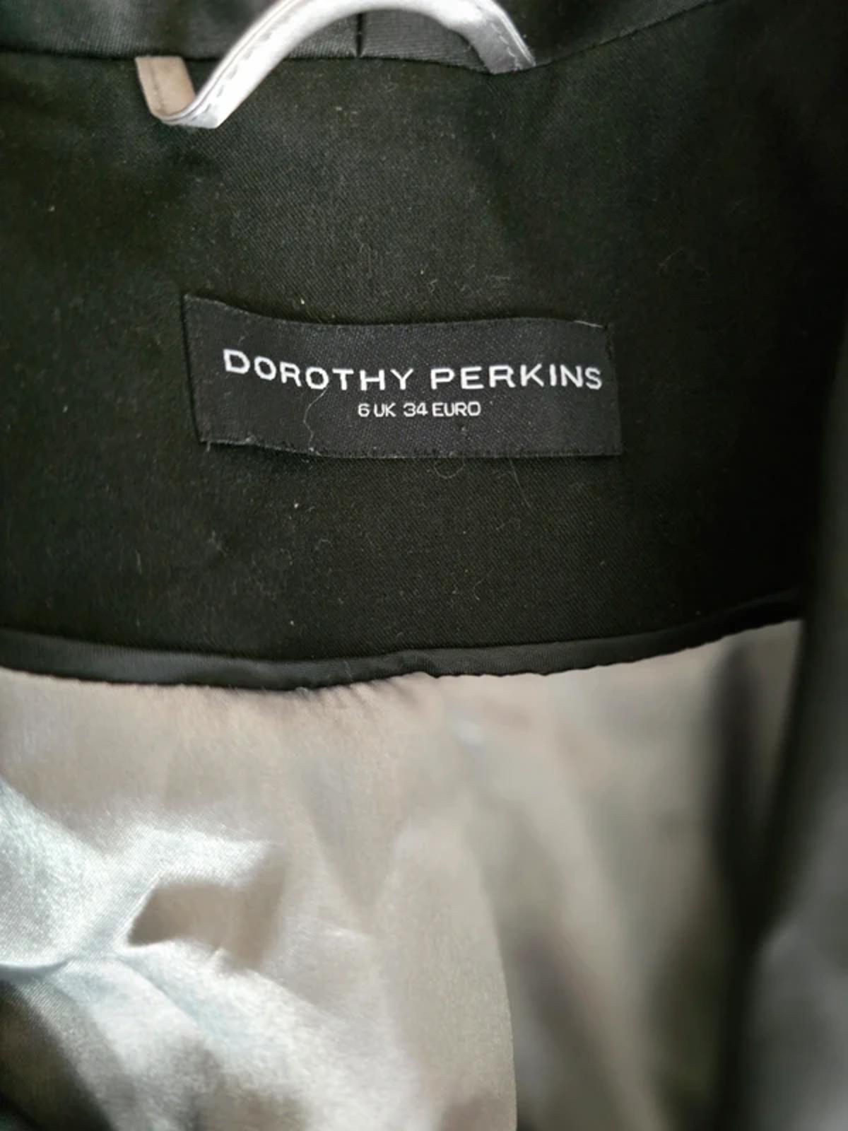 Dorothy Perkins black single breasted blazer tuxedo jacket, Satin detailing, size 6